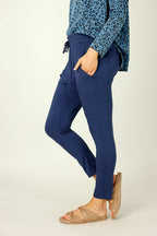 Navy Bamboo Drop Crotch Pant - SALE