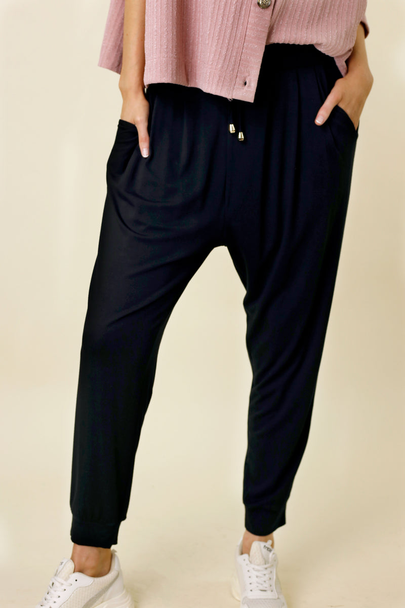 Black Bamboo Slouch Pant - SALE