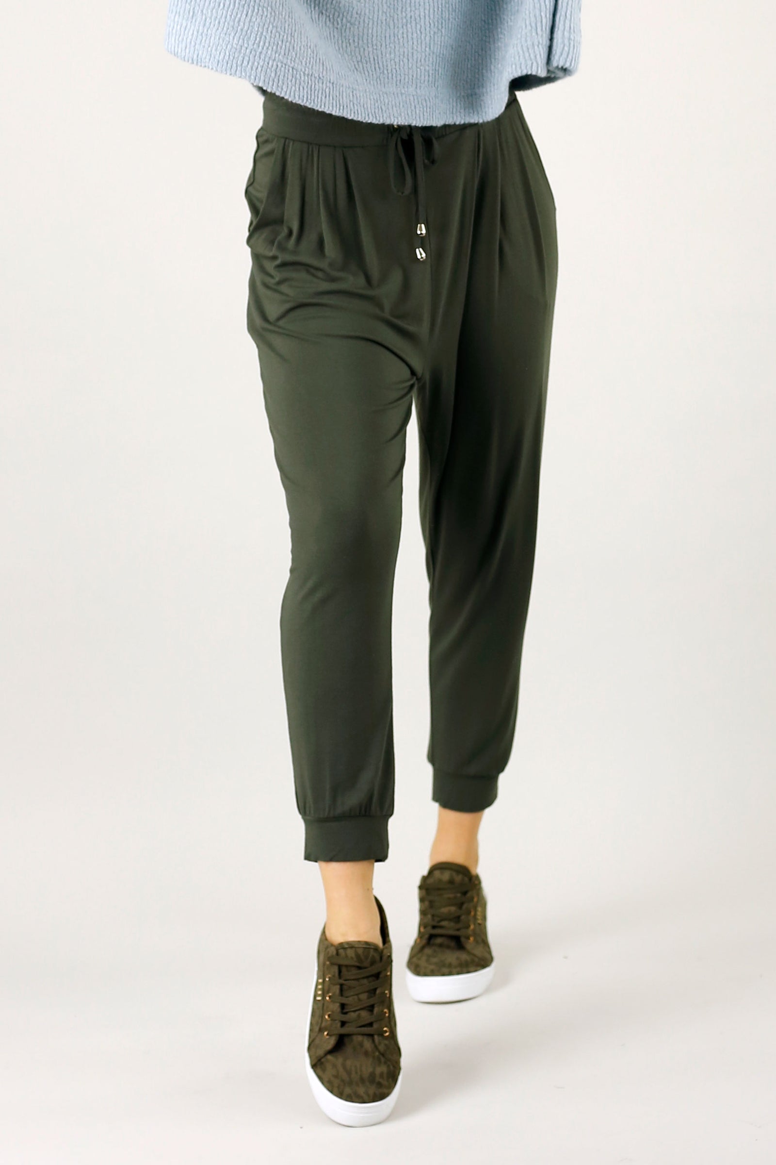 Khaki Bamboo Slouch Pant
