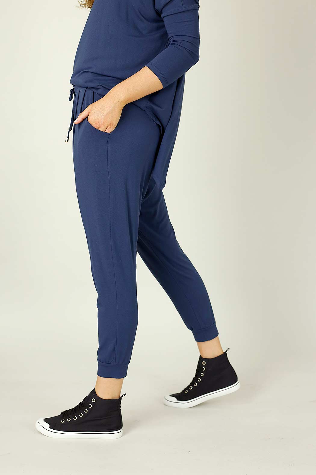 Navy Bamboo Slouch Pant - SALE