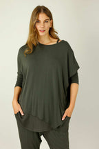 Khaki Bamboo Oversize Top