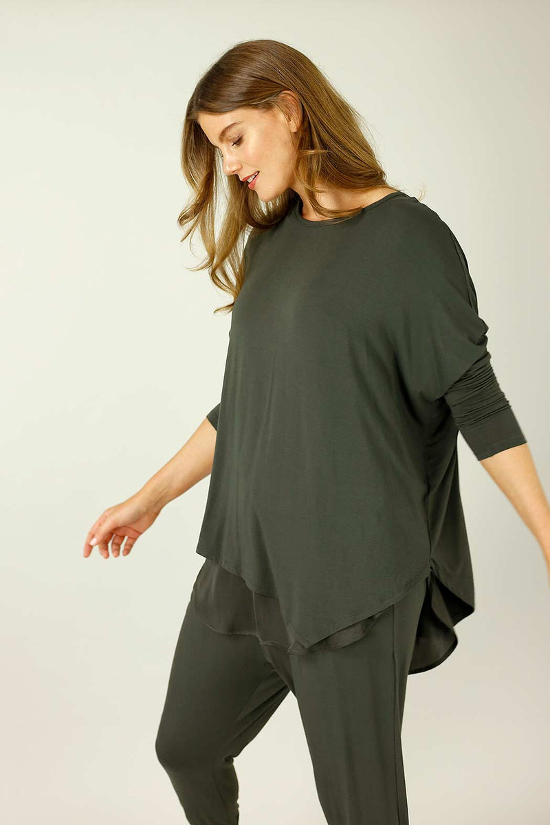 Khaki Bamboo Oversize Top