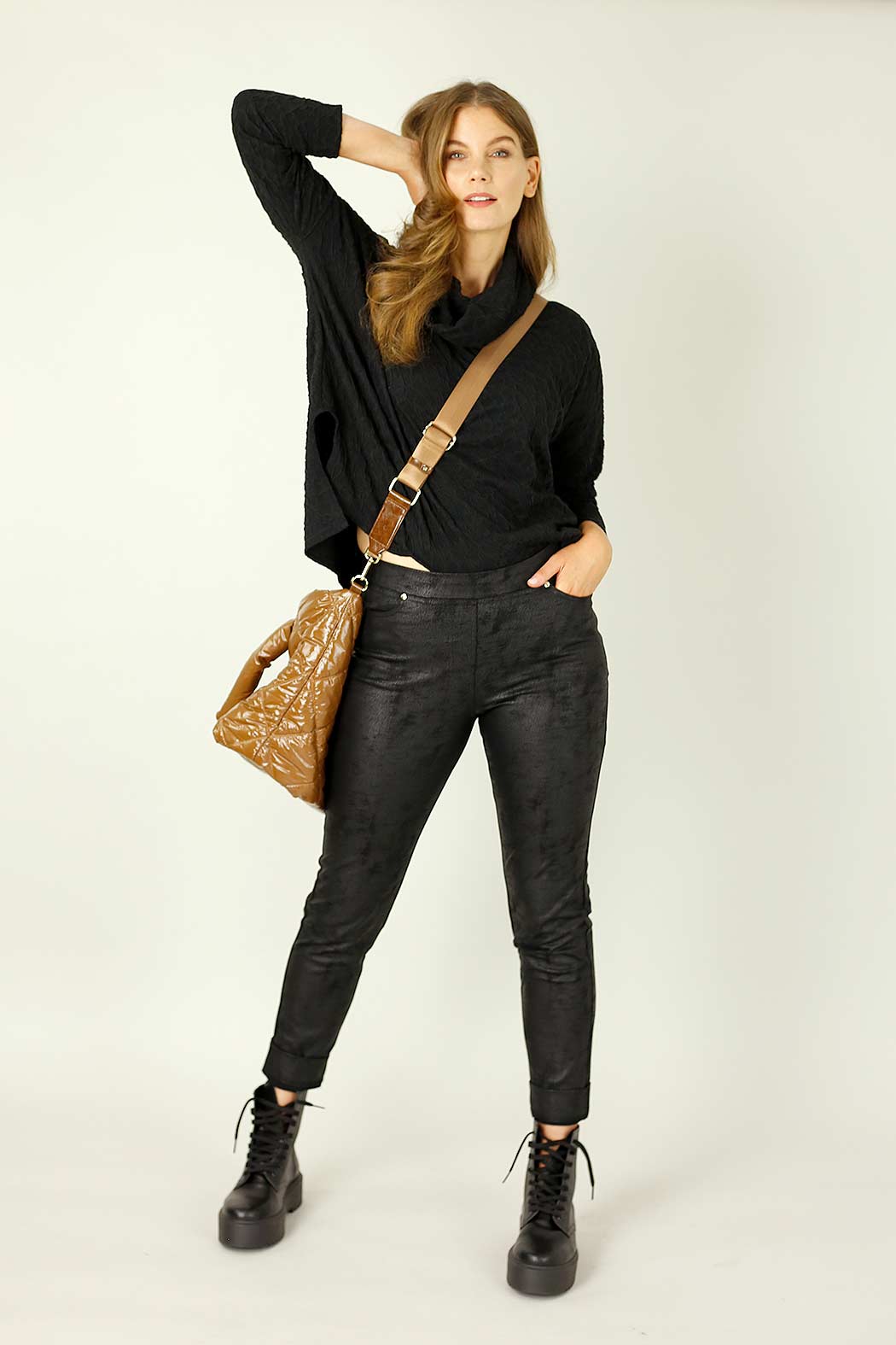 Black Animal Jacquard Turtleneck - SALE