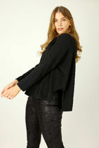 Black Animal Jacquard Turtleneck - SALE