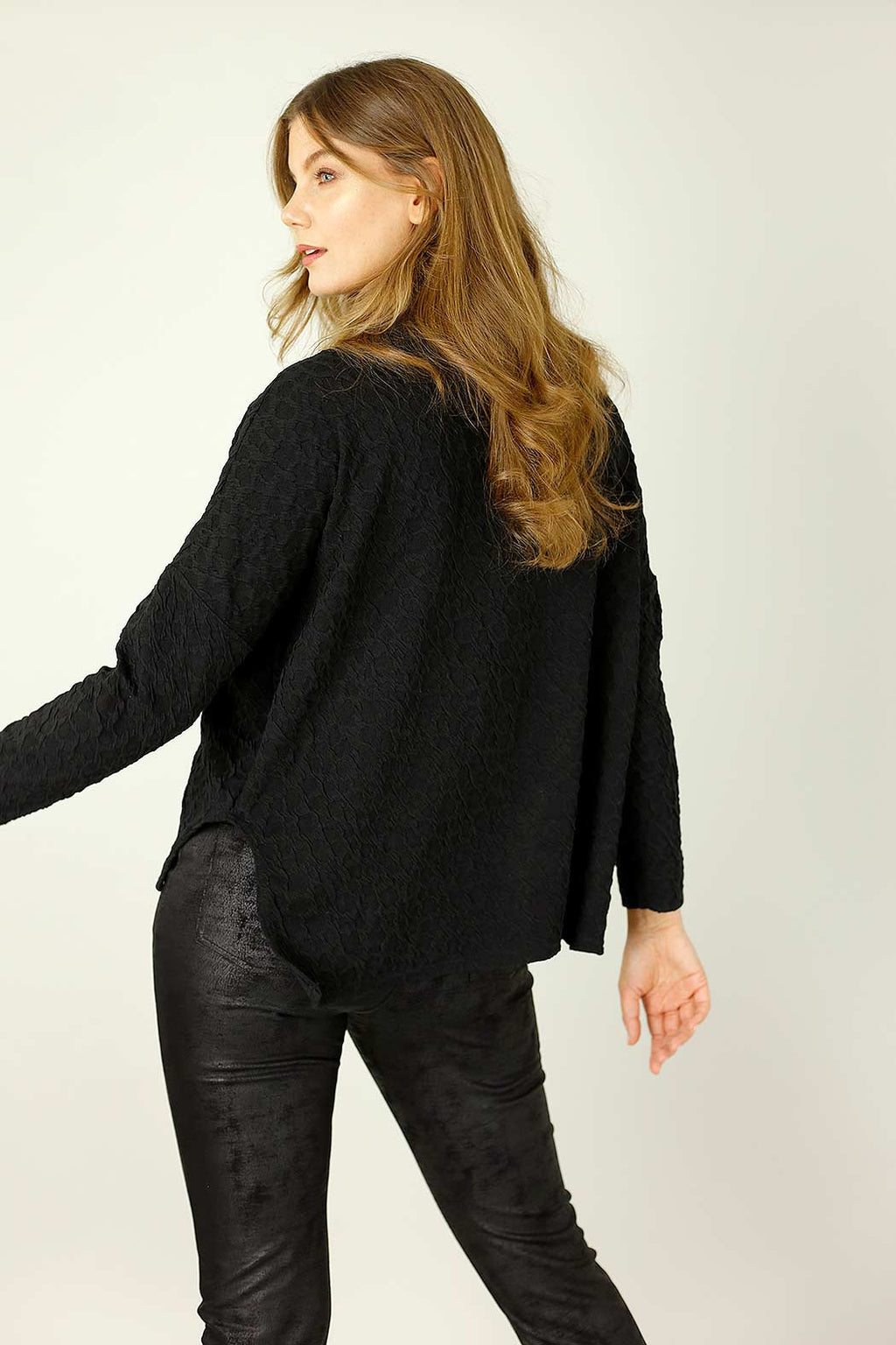 Black Animal Jacquard Turtleneck - SALE