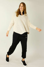 Ivory Fluffy Vee Top