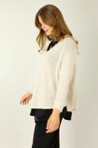Ivory Fluffy Vee Top