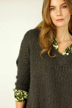 Khaki Fluffy Vee Overtop