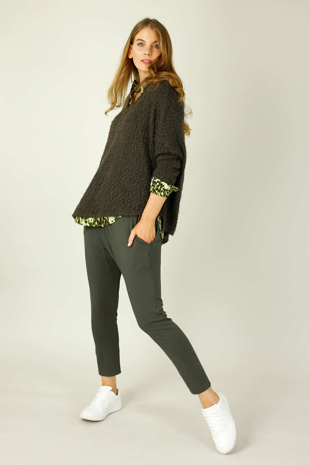 Khaki Fluffy Vee Overtop