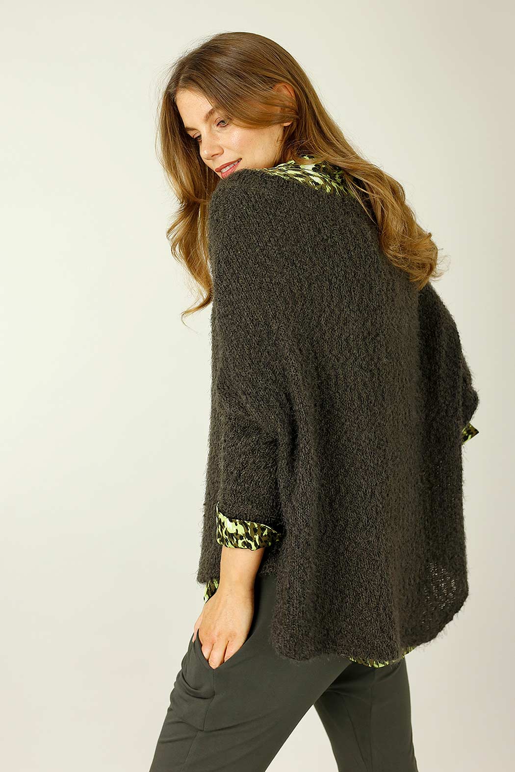 Khaki Fluffy Vee Overtop