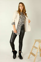 Black Waxed Leatherette Easy Jean