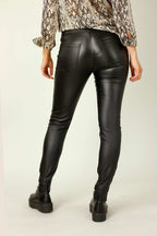 Black Waxed Leatherette Easy Jean