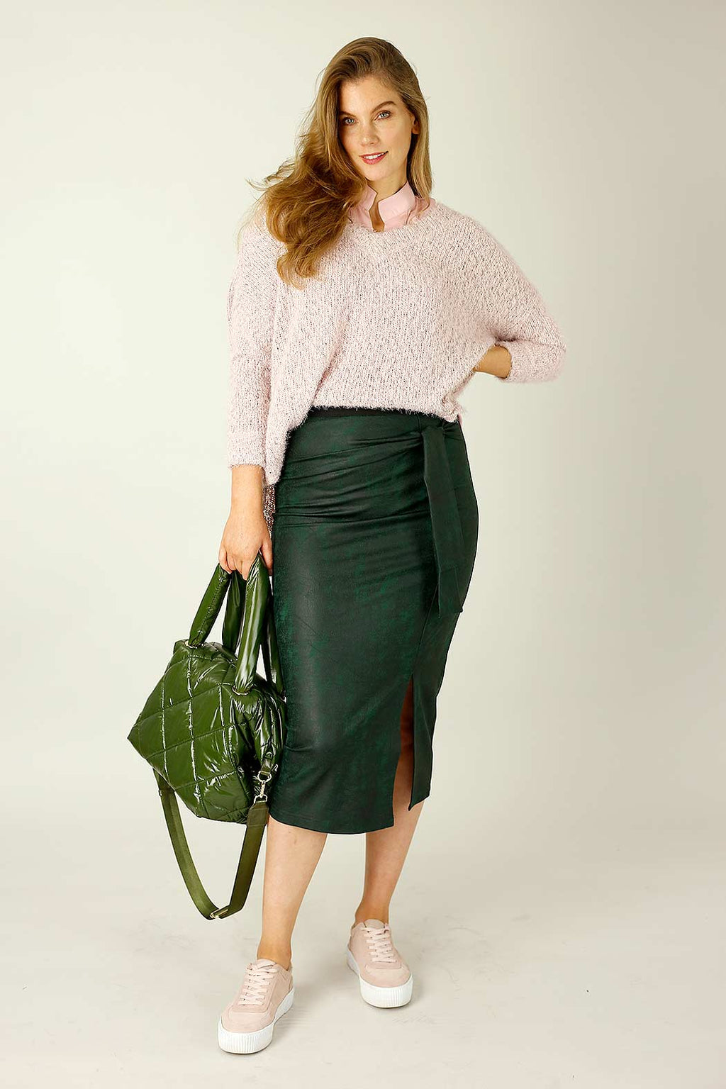 Forest Leatherette Harlow Skirt - FINAL SALE