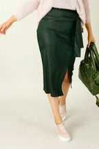 Forest Leatherette Harlow Skirt - FINAL SALE