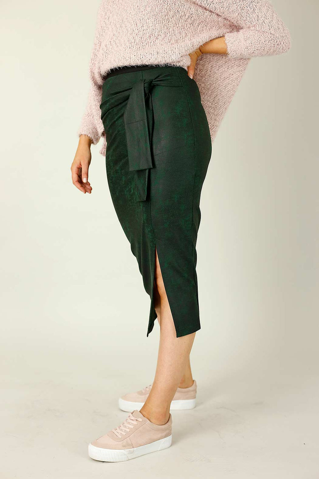 Forest Leatherette Harlow Skirt - FINAL SALE