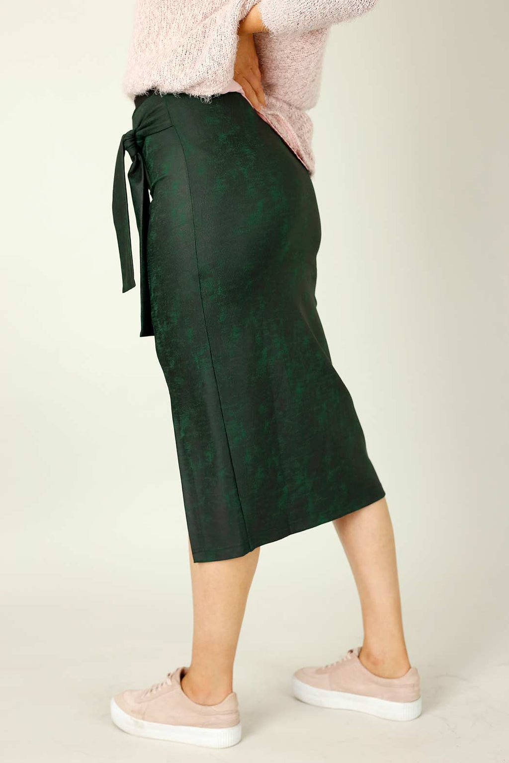 Forest Leatherette Harlow Skirt - FINAL SALE