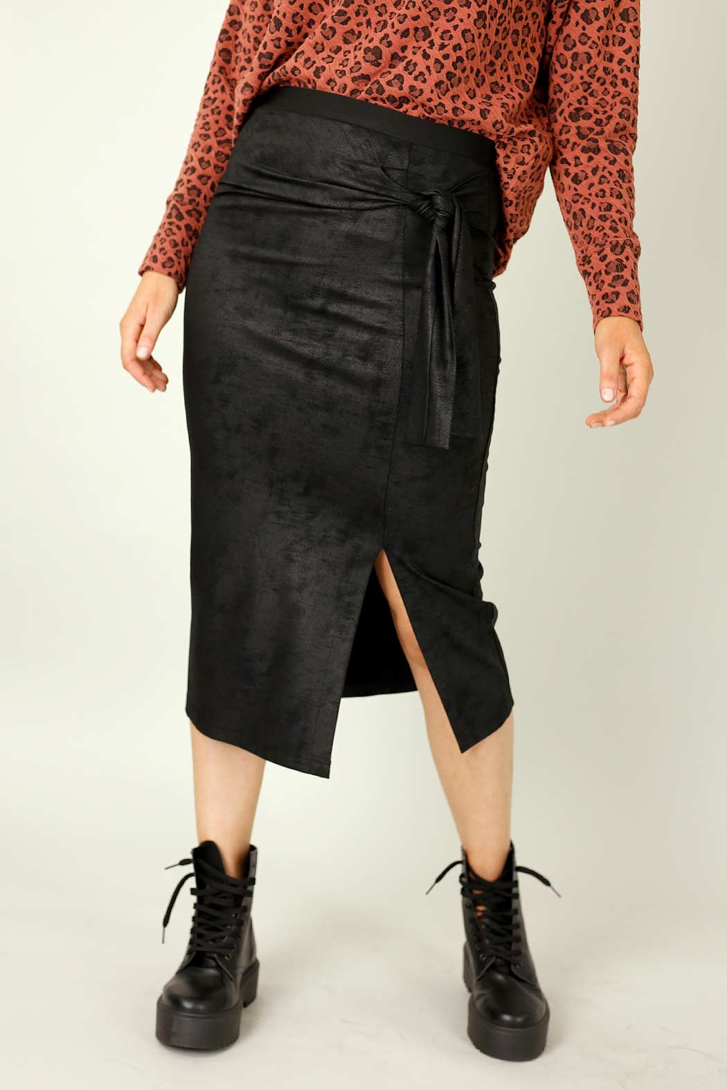 Black Leatherette Harlow Skirt