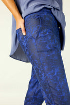 Cobalt Leatherette Stitch Jogger