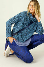 Cobalt Leatherette Stitch Jogger