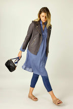 Misty Plum Leatherette Biker Jacket