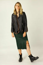 Black Leatherette Biker Jacket