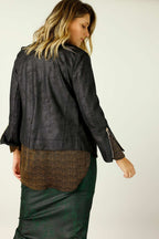 Black Leatherette Biker Jacket