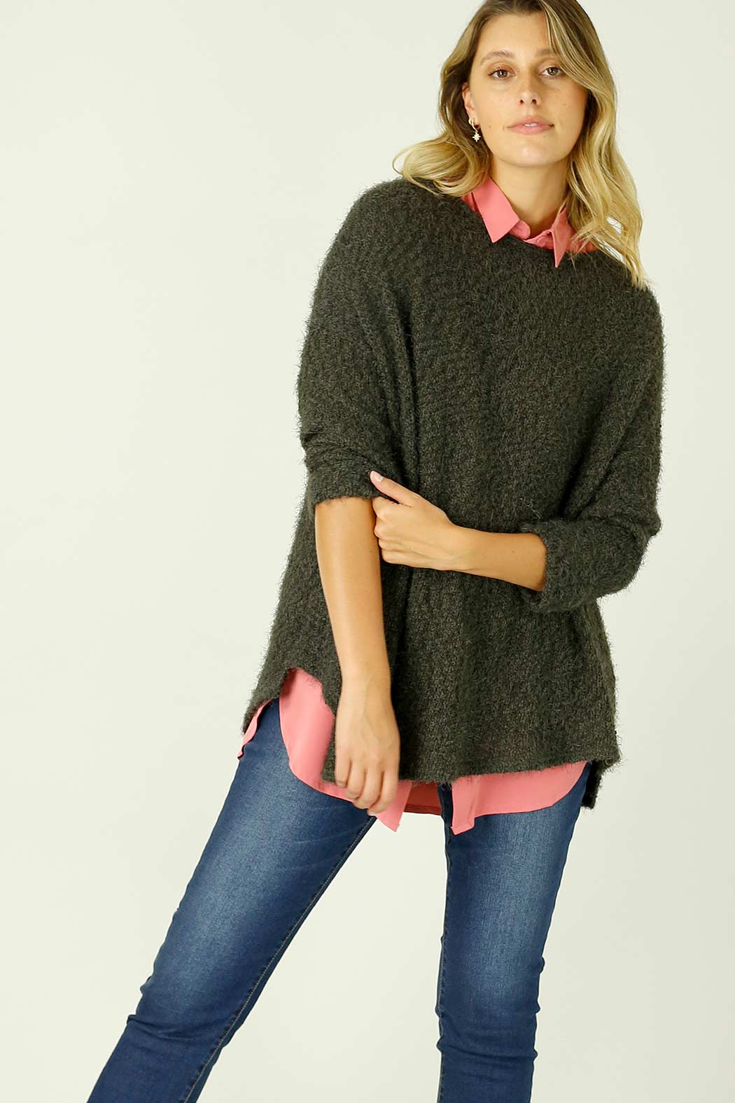 Khaki Fluffy Overtop - SALE