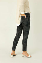 Black Denim Panel Pant
