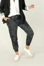 Black Denim Ponte Stitch Jogger - FINAL SALE