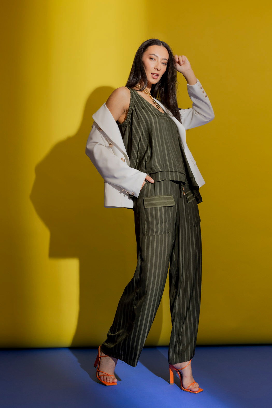 Khaki Frill Bell Cami