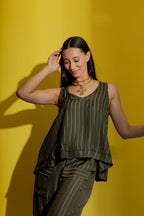 Khaki Frill Bell Cami
