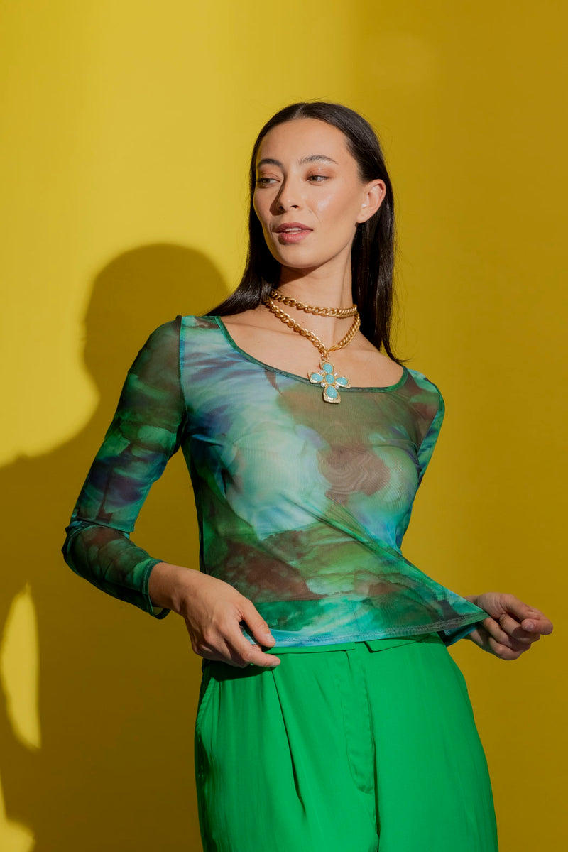 Green Mesh Top