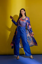 Blue Mesh Trench Coat