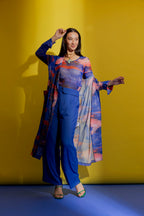 Blue Mesh Trench Coat