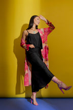 Black Silky Bias Skirt