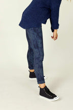 Blue Denim Ponte Panel Pant