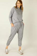 Grey Lux Drawstring Slouch Pant