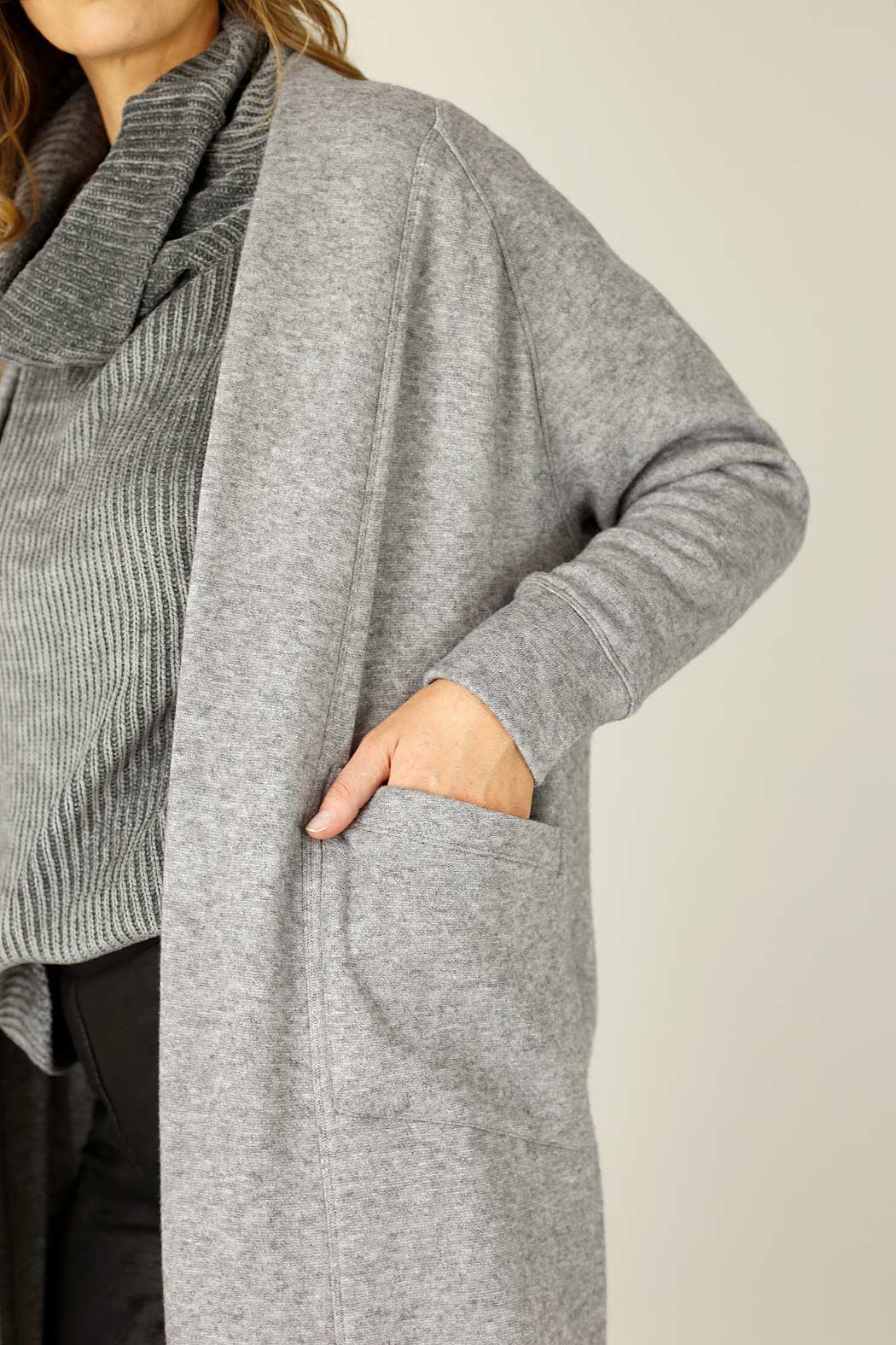 Grey Lux Raglan Cardi - SALE