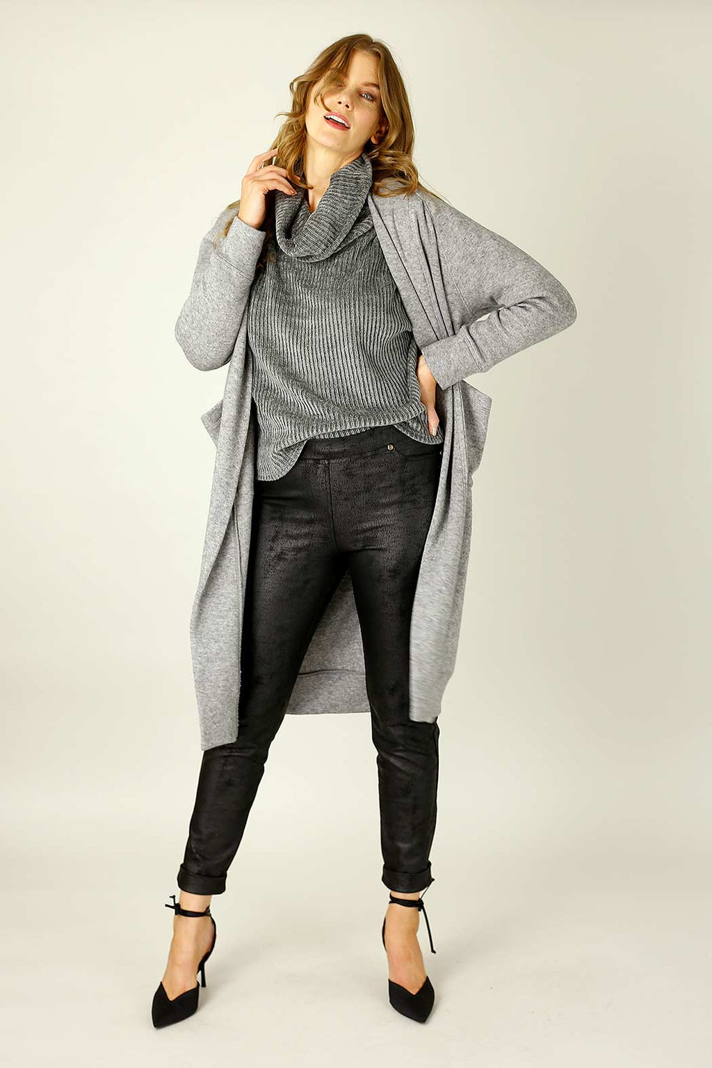 Grey Lux Raglan Cardi - SALE