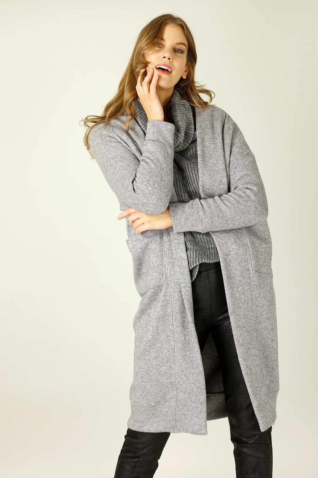 Grey Lux Raglan Cardi - SALE