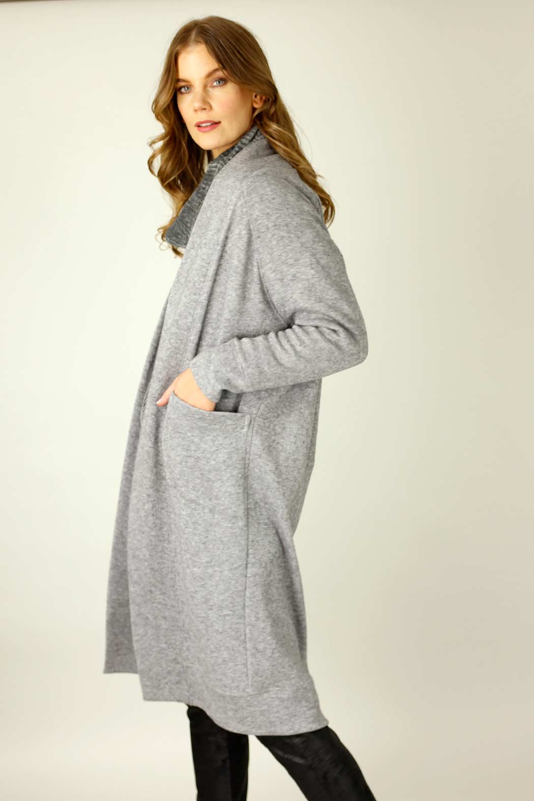 Grey Lux Raglan Cardi - SALE