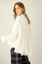 Ivory Velour Vee Neck Jumper - FINAL SALE