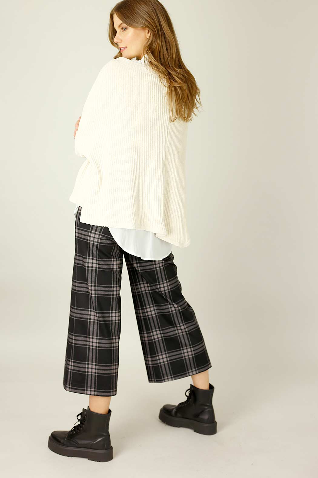 Ivory Velour Vee Neck Jumper - FINAL SALE