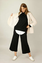 Black Grey Ponte Jet Culotte - SALE