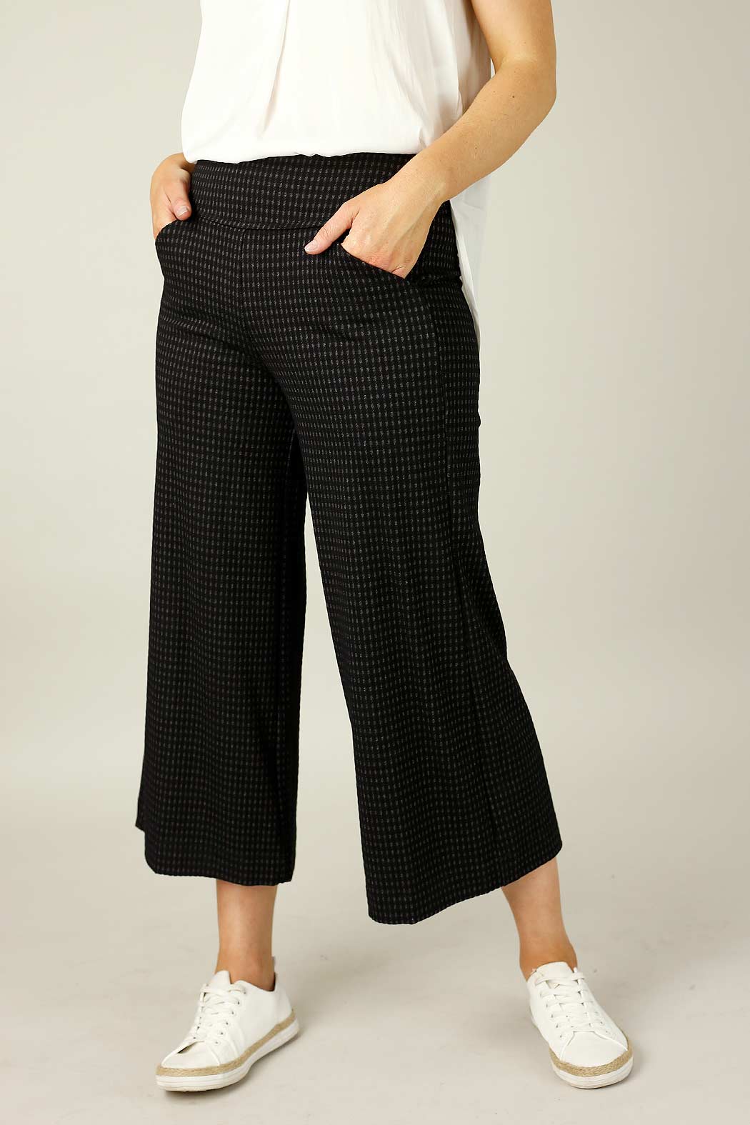 Black Grey Ponte Jet Culotte - SALE