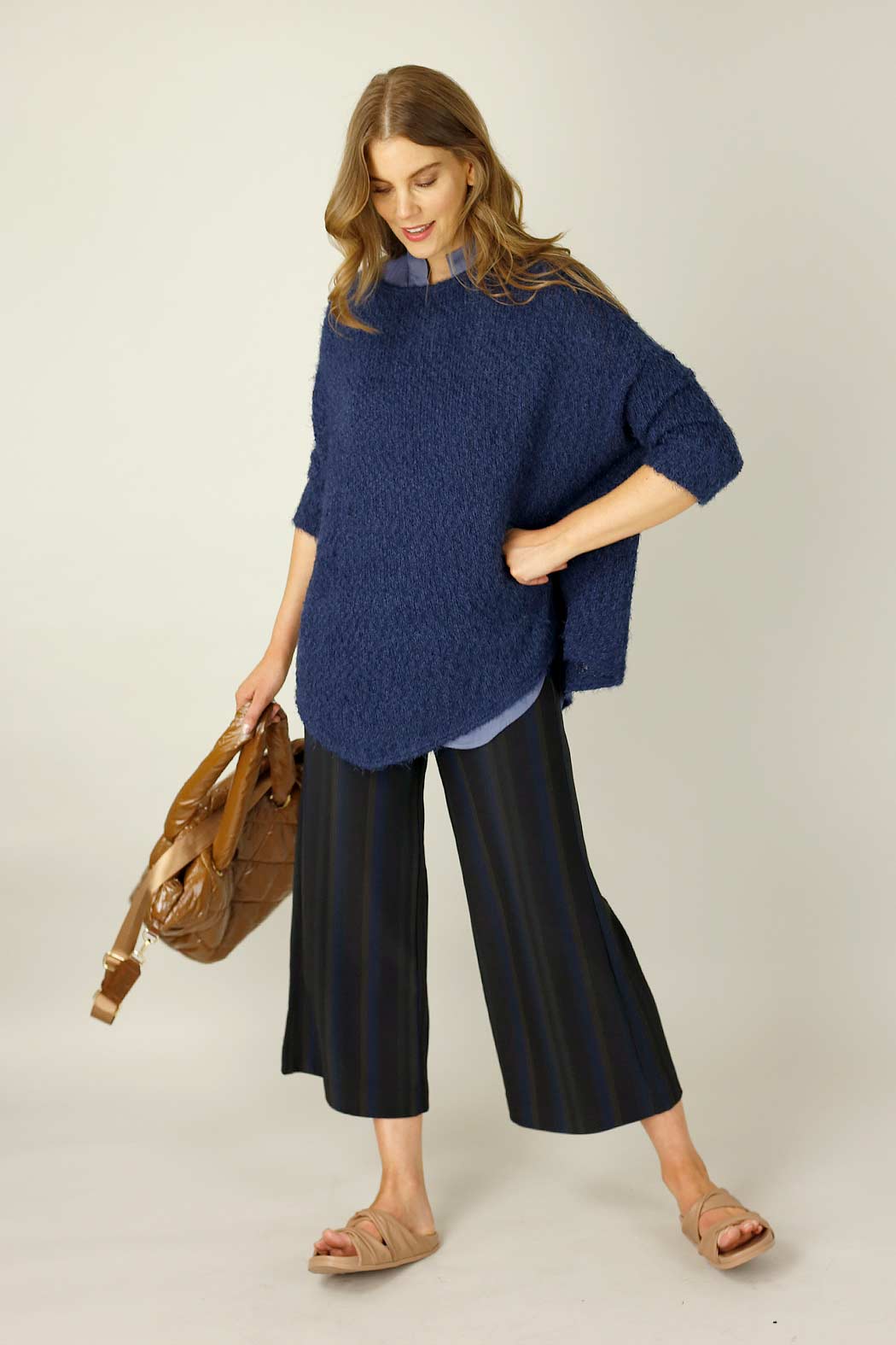 Dark Stripe Ponte Jet Culotte - SALE