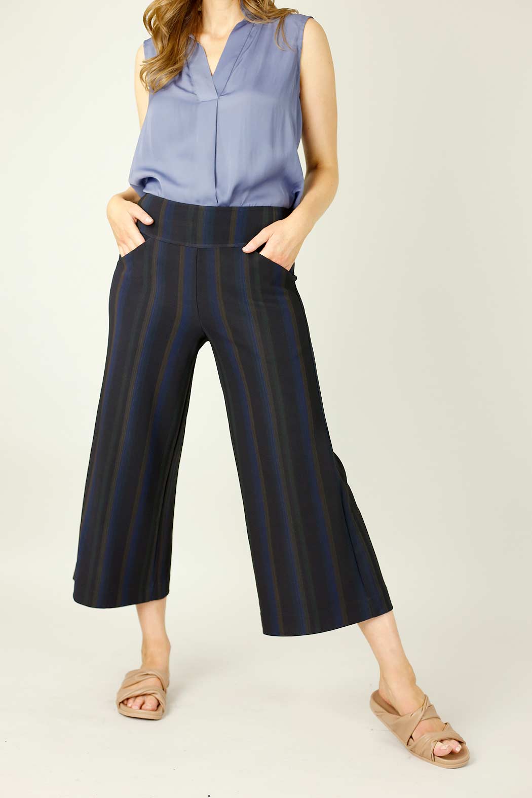 Dark Stripe Ponte Jet Culotte - SALE