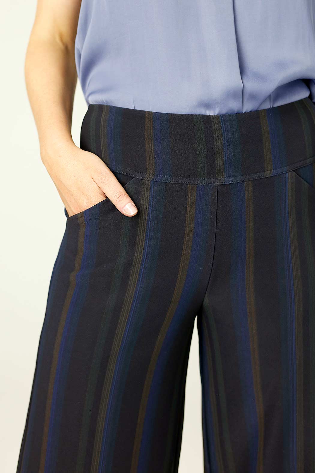 Dark Stripe Ponte Jet Culotte - SALE