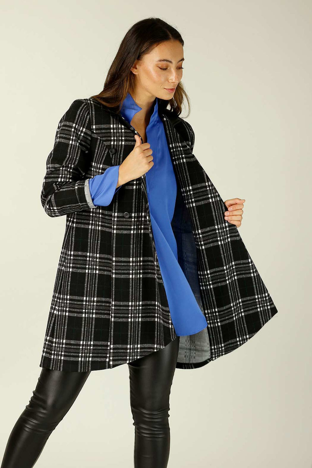 Black & White Check London Coat - SALE
