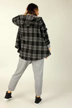 Black & White Check Swing Coat